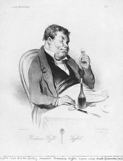 シリーズ「Galerie physiionomique」、ボルドーラフィット、プレート1、「Le Charivari」のイラスト、1836年11月17日 作： Honoré Daumier